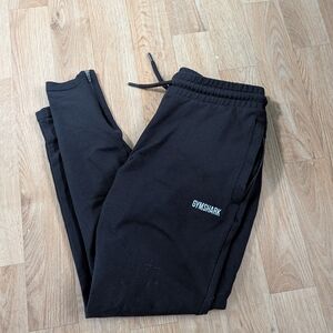 Gymshark Black Sweatpants Tapered Zip Bottom Men's (S)
